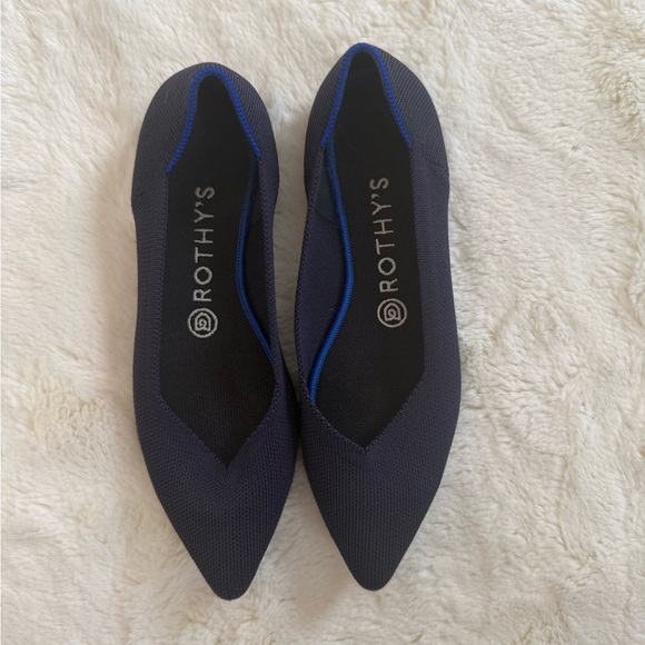 Rothy's Shoes - ROTHY'S The Point Navy Knit Pointed Toe Flats Size 8